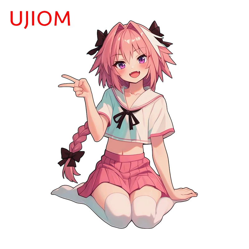 UJIOM Cute Astolfo Sitting Pose Wall Sticker Creative Adorable Smart Home Refrigerator Decal Adhesive Room Decoration DIY