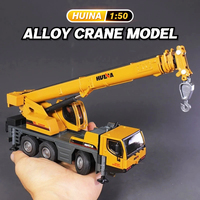 Huina 1/50 Alloy Car Model Kids Toys 70cm Long Arm Crane Engineering Vehicle Construction Truck Collection Children Gift