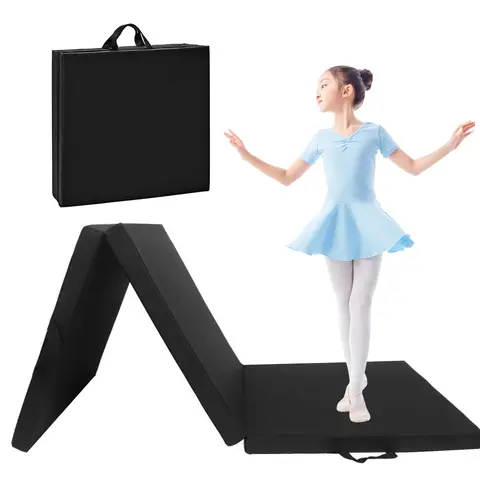 Tri Fold Folding Exercise Mat All Purpose Yoga Pad Non-Slip Aerobic Fitness Gym & Gymnastics Balance Mat for Men Women