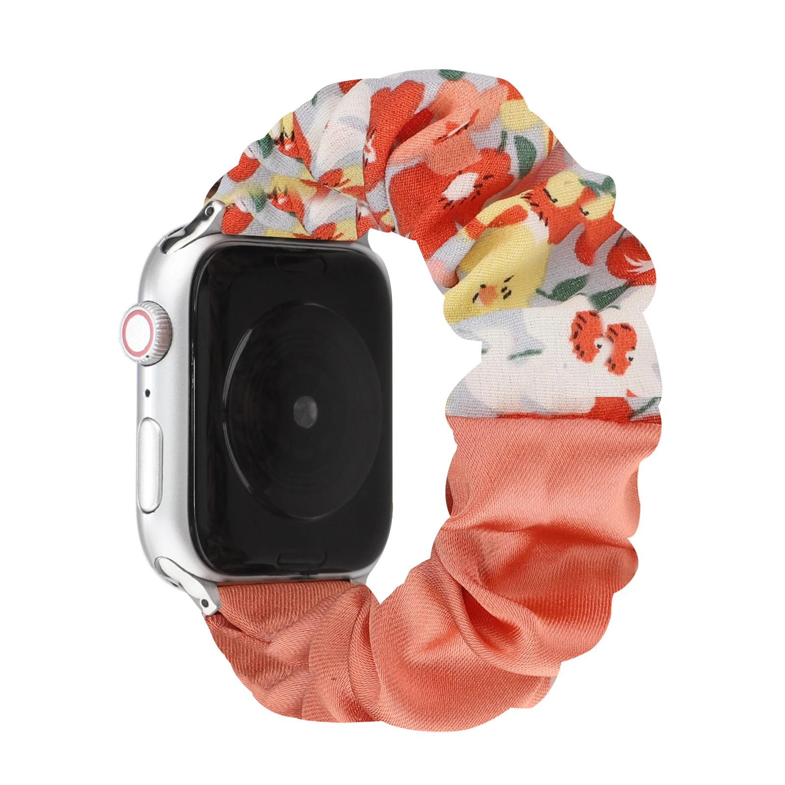 Strap for Apple watch Cute Bow Print Splicing elastic band for 38mm40mm41mm42mm44mm45mm49mm Women's cloth set strap for Iwatch