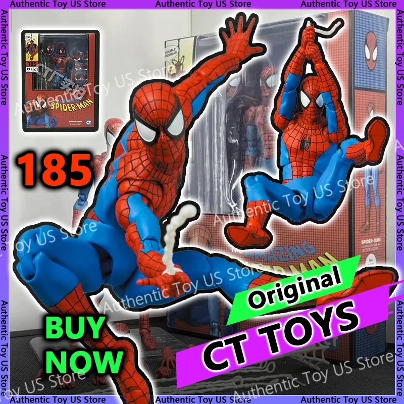 

Original Ct Toys Spiderman Figure Mafex 185 The Amazing Spider-Man SHF Anime Action Figure Customized Gifts Toys