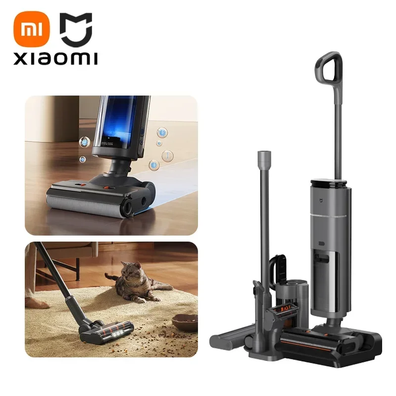 

XIAOMI-aspiradora inalámbrica MIJIA 3 Max para suelo, aspiradora húmeda y seca para el hogar, cepillo de rodillo, autolimpieza