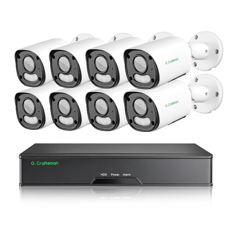 

GAC-YUFI-M8SS-K8 H.265 1080p 4mp 5mp 8mp 2k 4k 8ch 16 Channel Ai Smart Hd Ip Poe Camera Nvr Kit Home Security Cctv Camera System