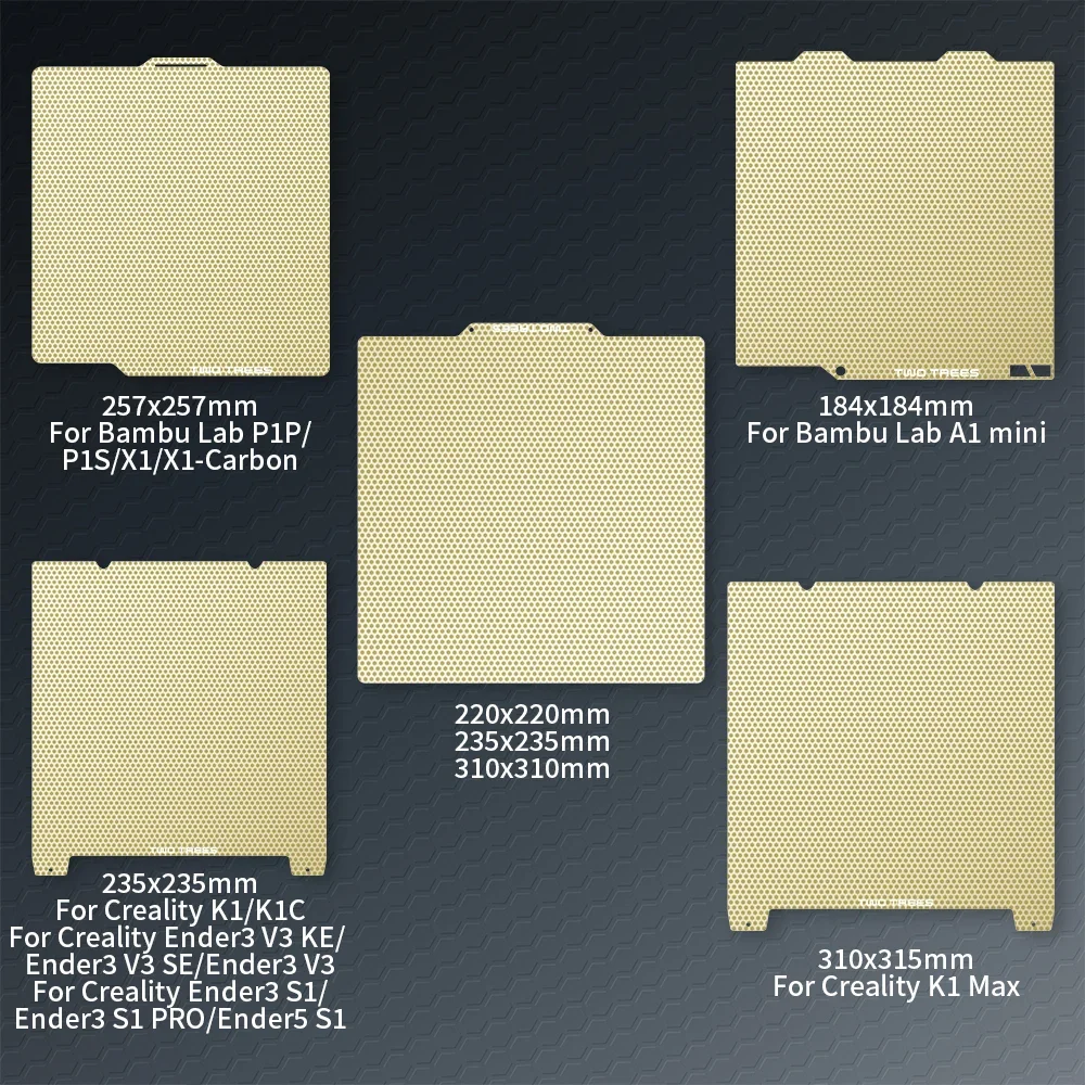 

PEI Honeycomb Build Plate 3D Printer Part Double Sided Kit PEI Spring Steel Bambu Lab P1P/P1S/X1/X1C/X1E/A1 Creality /K1C/K1 Max