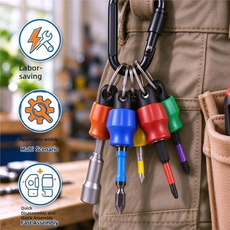 5Pcs Bit Holder Key Chain 1/4