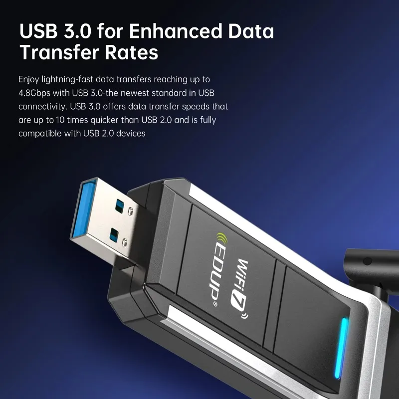 BE1703 Wifi7 BE6500 Wireless USB Adapter External USB Wireless Wifi 7 Card Tri Band Wifi USB 3.0 Adapter Internet Card