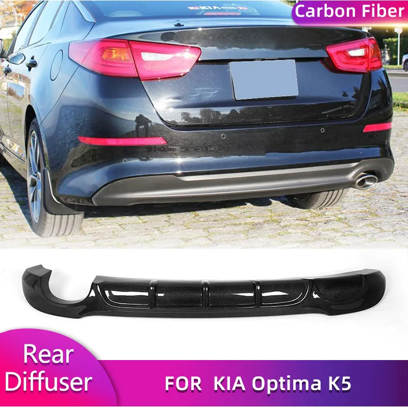 Carbon Fiber Car Rear Bumper Diffuser Lip Spoiler for KIA Optima K5 2014 2015 Racing Rear Diffuser Lip Apron Guard Body Kit 