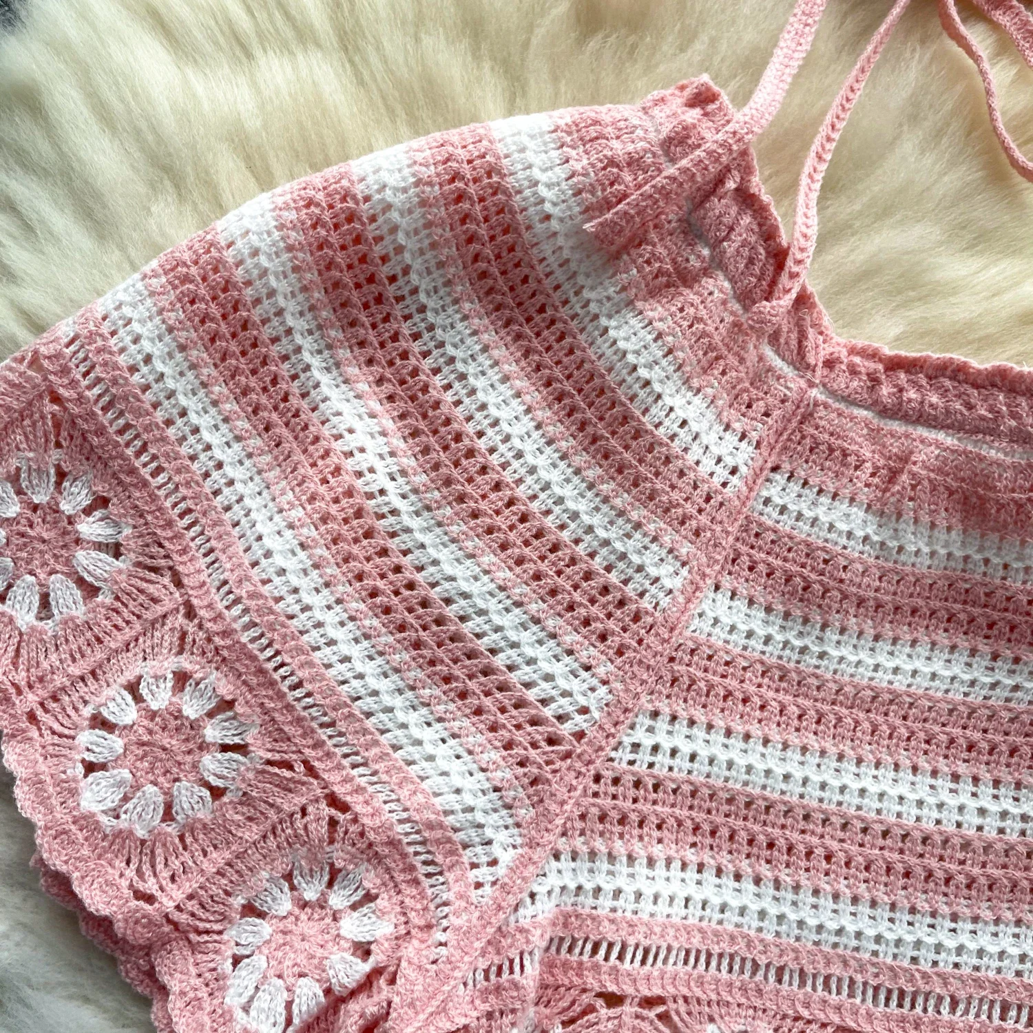 Costume deux pièces en tricot au Crochet pour femme, haut et short à nouer dans le dos, ensemble deux pièces ajouré, Cover-Up pour la plage, le Club, les vacances