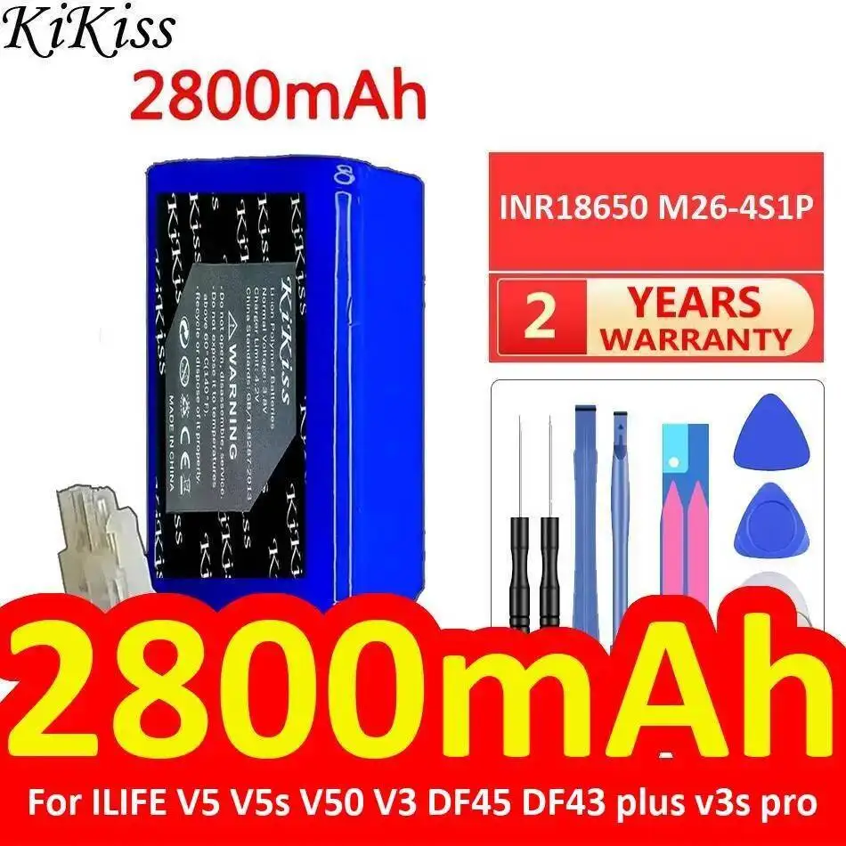Cleaning Robot Battery INR18650 M26-4S1P 2800Mah For Ilife V5 V5s V50 V3 DF45 DF43 Plus V3s Pro Vacuum Cleaner