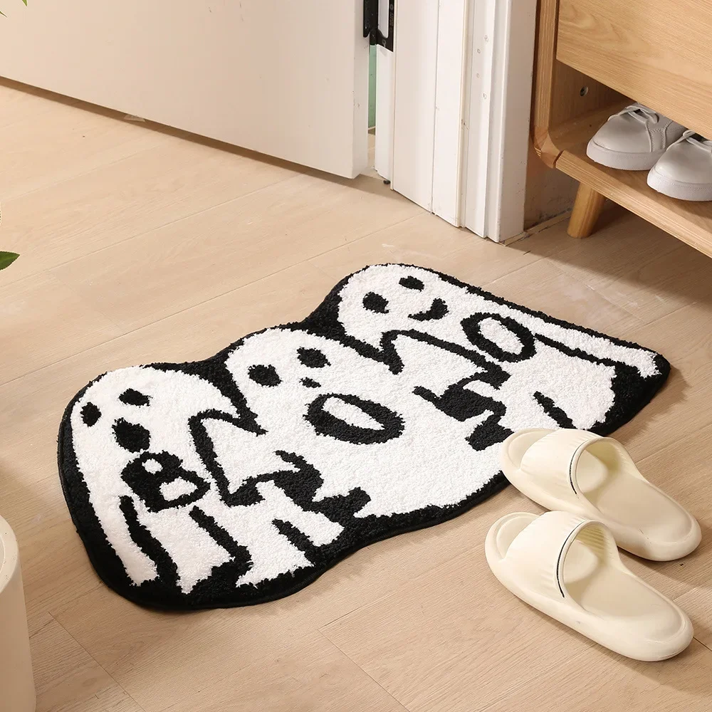 Cartoon bathroom floor mat imitation cashmere carpet toilet door toilet absorbent non-slip mat