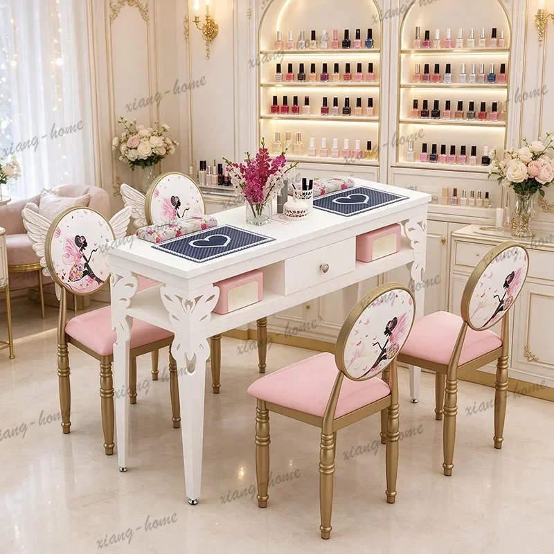 Factory Direct Design Retro Manicure Table Vintage Kawaii Elegant Premium Manicure Table Trendy Classic Table Manucure Ongles Na