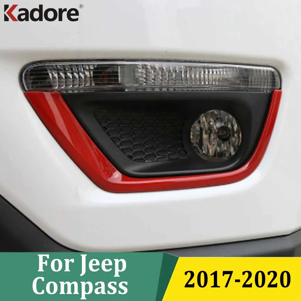 

For Jeep Compass 2017 2018 2019 2020 ABS Chrome Front Fog Light Lamps Cover Trim Foglight Frames Car Exterior Accessories