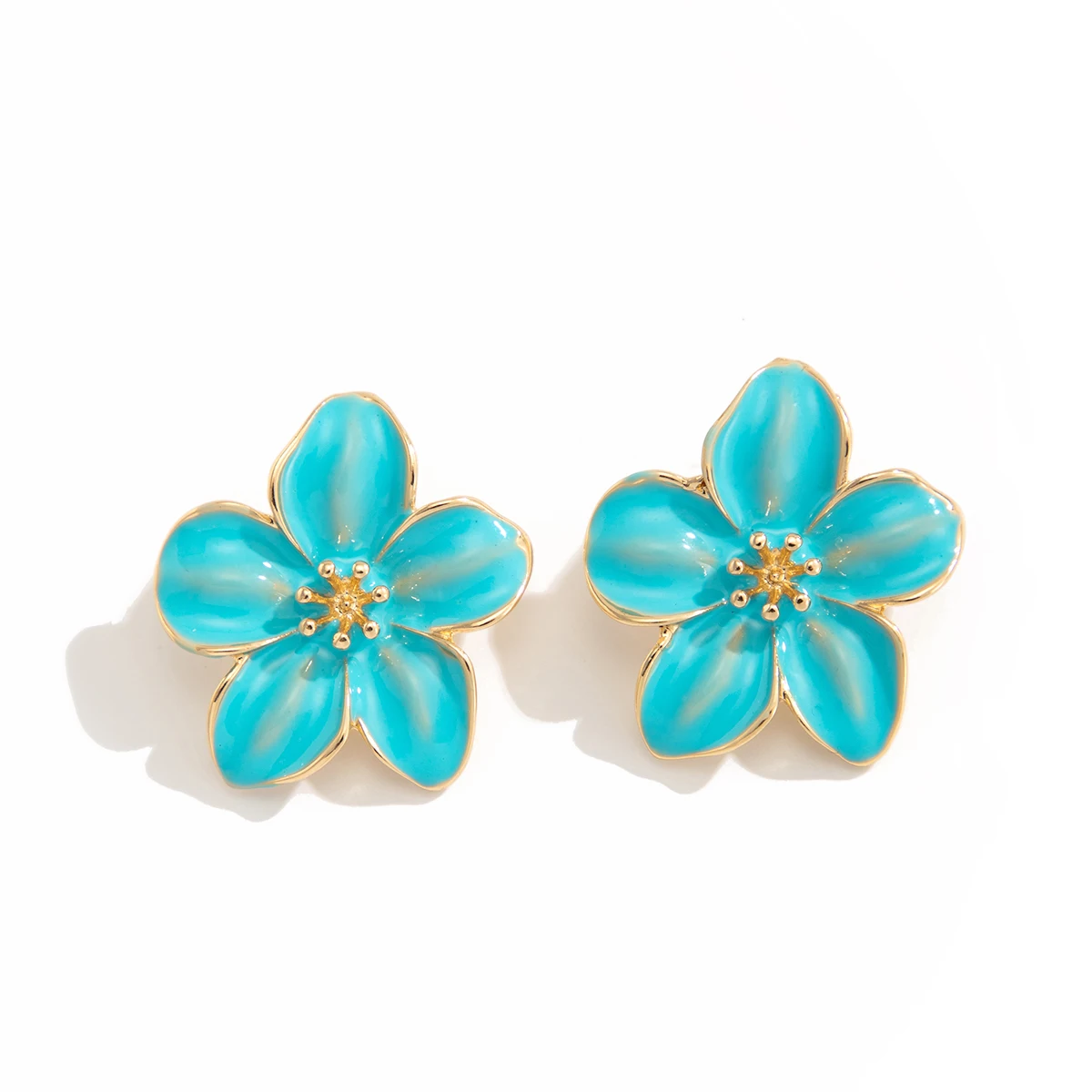 Ingemark Boho Y2K Colorful Drip Oil Petal Flower Stud Earrings Women Sweet Exquisite Piercing Earrings Bridal Aesthetic Jewelry image 5