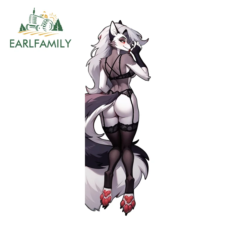 EARLFAMILY Loona Helluva Boss Car Stickers Vibrant Trunk Decals Occlusion Scratch Simple Sunscreen Waterproof Car Accessories