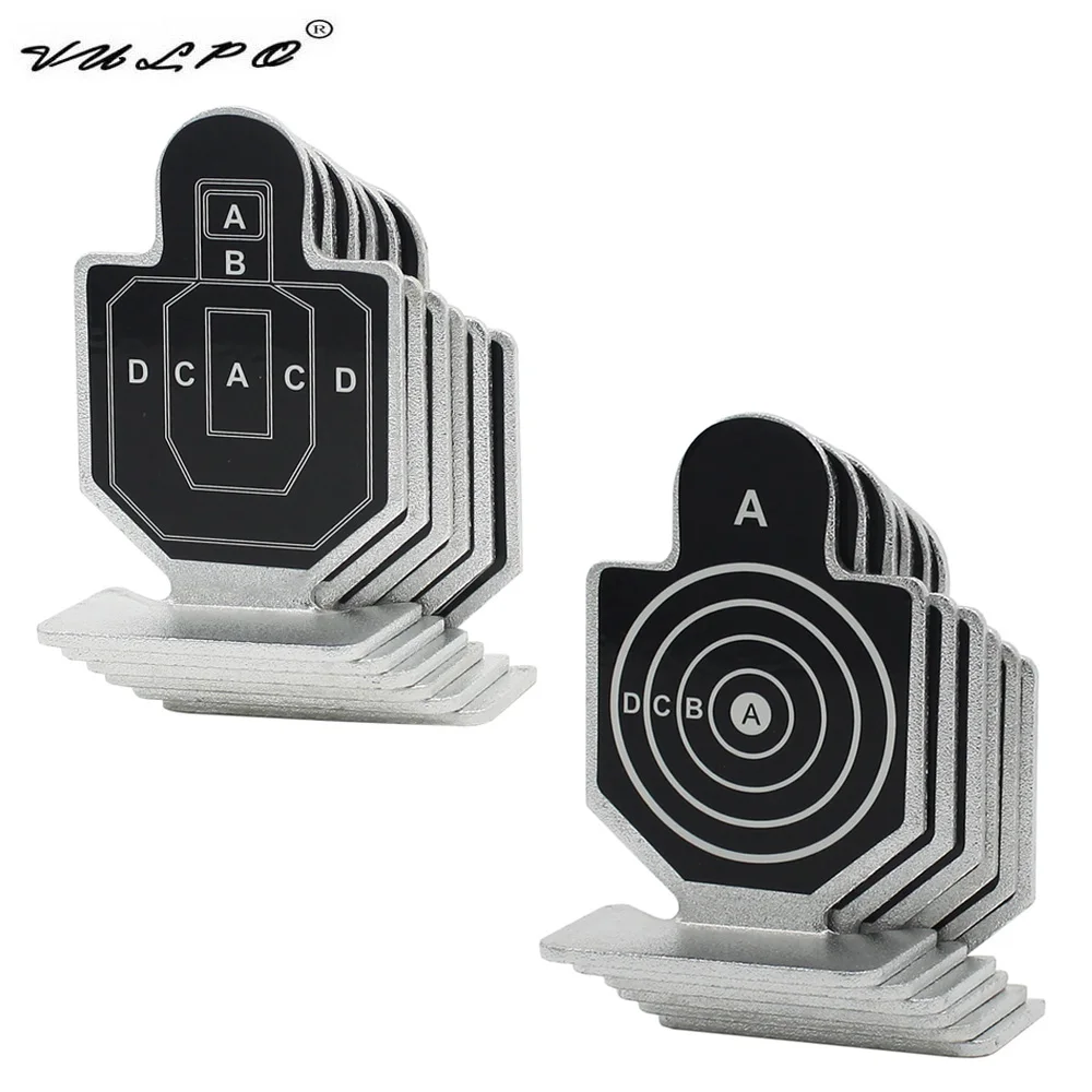 

VULPO 6Pcs/Lot Metal Aluminum Shooting Target Set Tactical Airsoft Hunting Shooting Practice Target