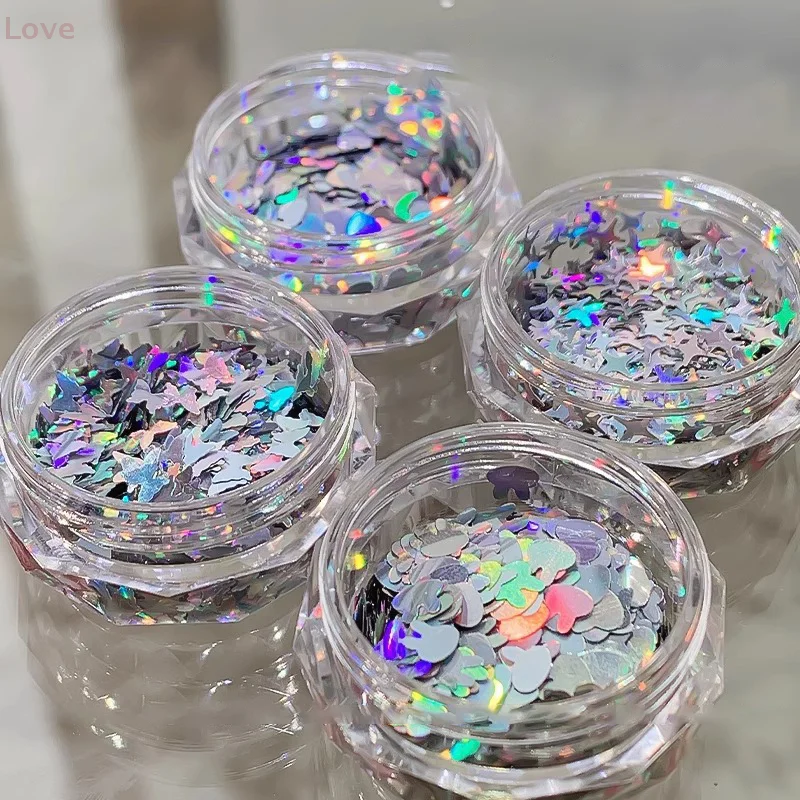 [L & P] 1 جرة الليزر Asterism احباط رقائق مسمار الترتر مسمار الفن الديكور مانيكير نصائح السحر للنساء الفتيات DIY بها بنفسك اكسسوارات