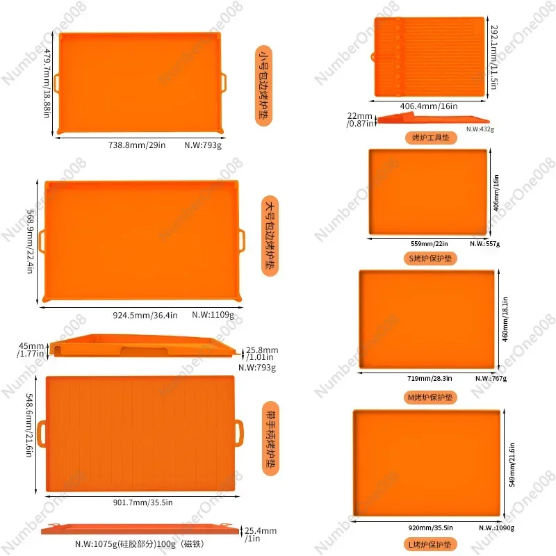 Barbecue Mat, Silicone Oven Mat, Baking Pan, Protective Mat, Outdoor Camping, High Temperature Resistant Silicone Barbecue Mat