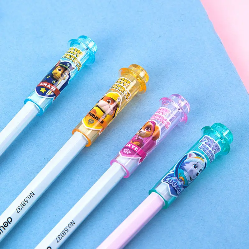 4PCS Paw Patrol Pencil Cap Kawaii Cartoon Pen Topper Covers for Kids Cute Pencil Extender Children Stationery School Supplies