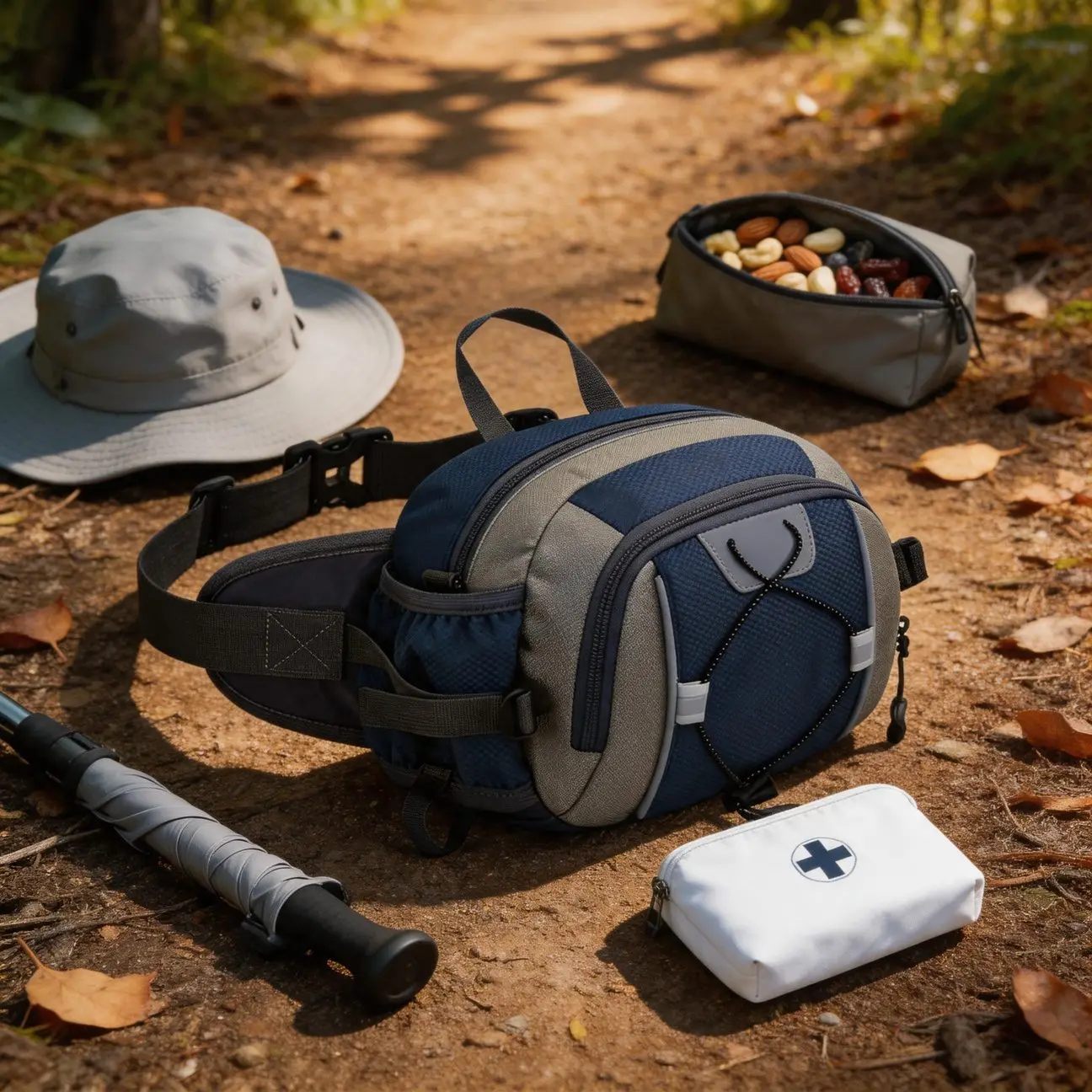Mountain Biking Hip Pack, Convertible Chest Sling Crossbody Bag for Hiking Climbing and Cycling