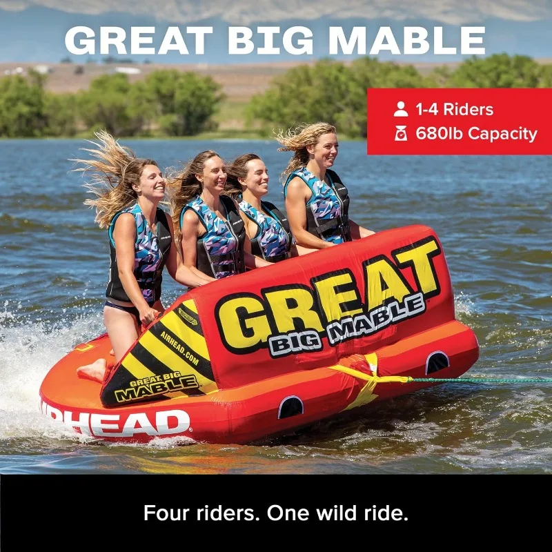 أنبوب قابل للنفخ من Mable، 1-4 نماذج راكب، نقاط سحب مزدوجة، غطاء نايلون كامل، وسادات إسفنجية EVA، صمام سرعة حاصل على براءة اختراع #2