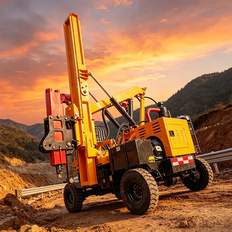 Automatic Energy Saving Guardrail Pile Driver Practical Machinery For Rural Highway Construction Works