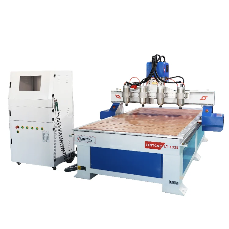 Wood Processing Efficient Multi-spindles Cnc Router 1325 2513 4 Axis for Round Materials