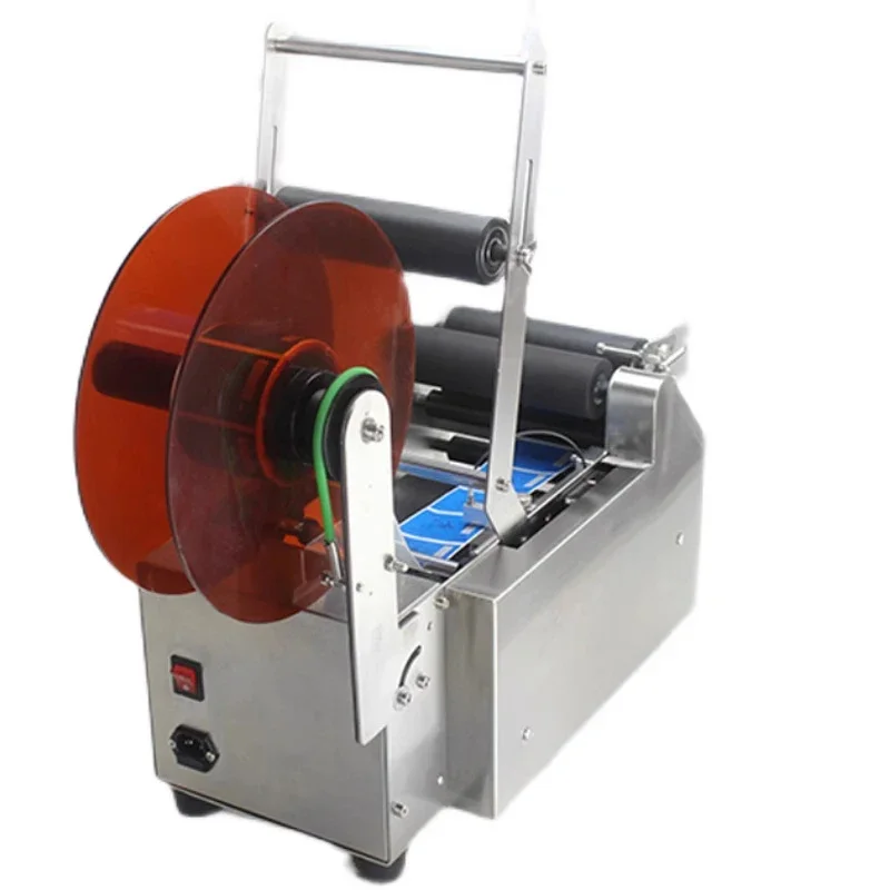 MT-50/MT-50C Máquina de rotulagem de garrafas redondas semiautomática, máquina de rotulagem de aço inoxidável, etiqueta autoadesiva, garrafa de plástico