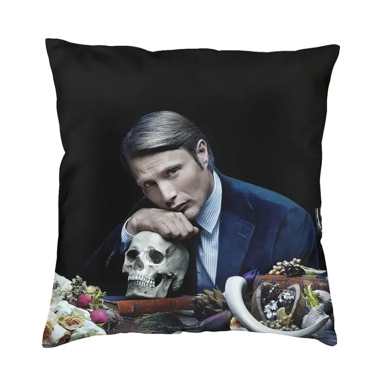 Mads Mikkelsen Hannibal TV Series Nordic Throw Pillow Covers Decoration Cushions for Sofa 3D Printing Custom Pillows