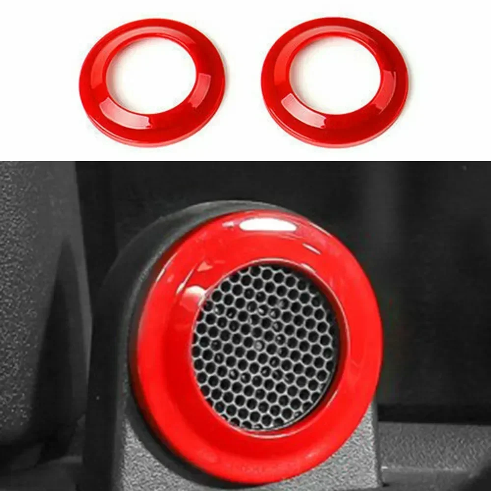 

2Pcs Car Interior A Pillar Speaker Cover Trim Horn Audio Speaker Cover Trim Accessories For Jeep Wrangler Jk 2008-2014 Red Color