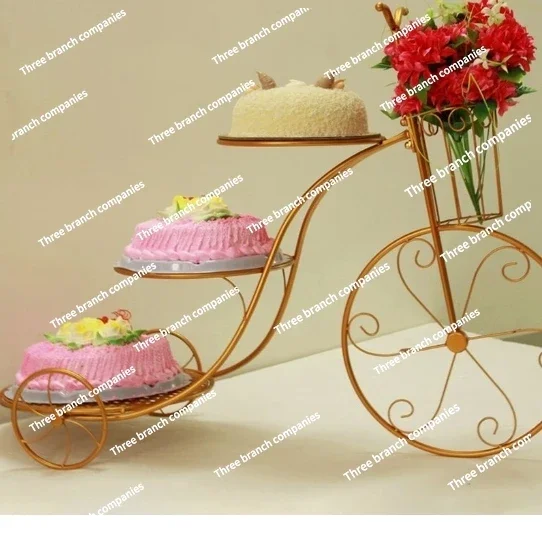 Creative Metal 3 Tier Bicycle Design Display Cake Stand Customize Tools for Wedding Decoration