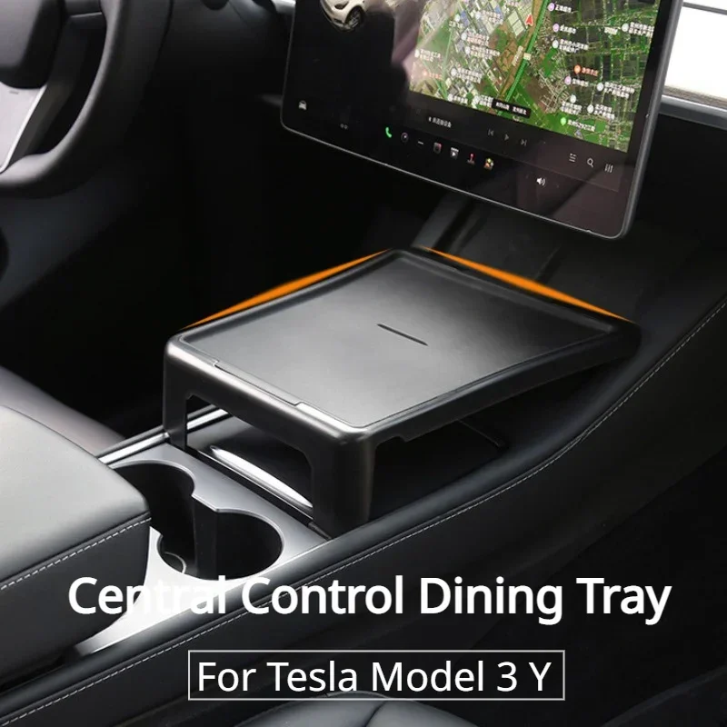 Per Tesla Model 3 Y Central Control vassoio da pranzo Car Small Table Desk Center Console vassoio Board accessori interni per auto 2021/90-23