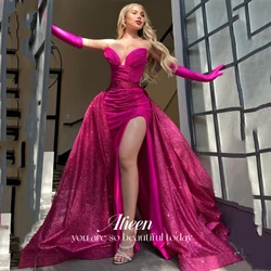 Aileen Sexy Womens Dresses for Prom Rose Red Graduation Dress Party Evening Elegant Luxury Celebrity Strapless Mermaid 2024 Gala