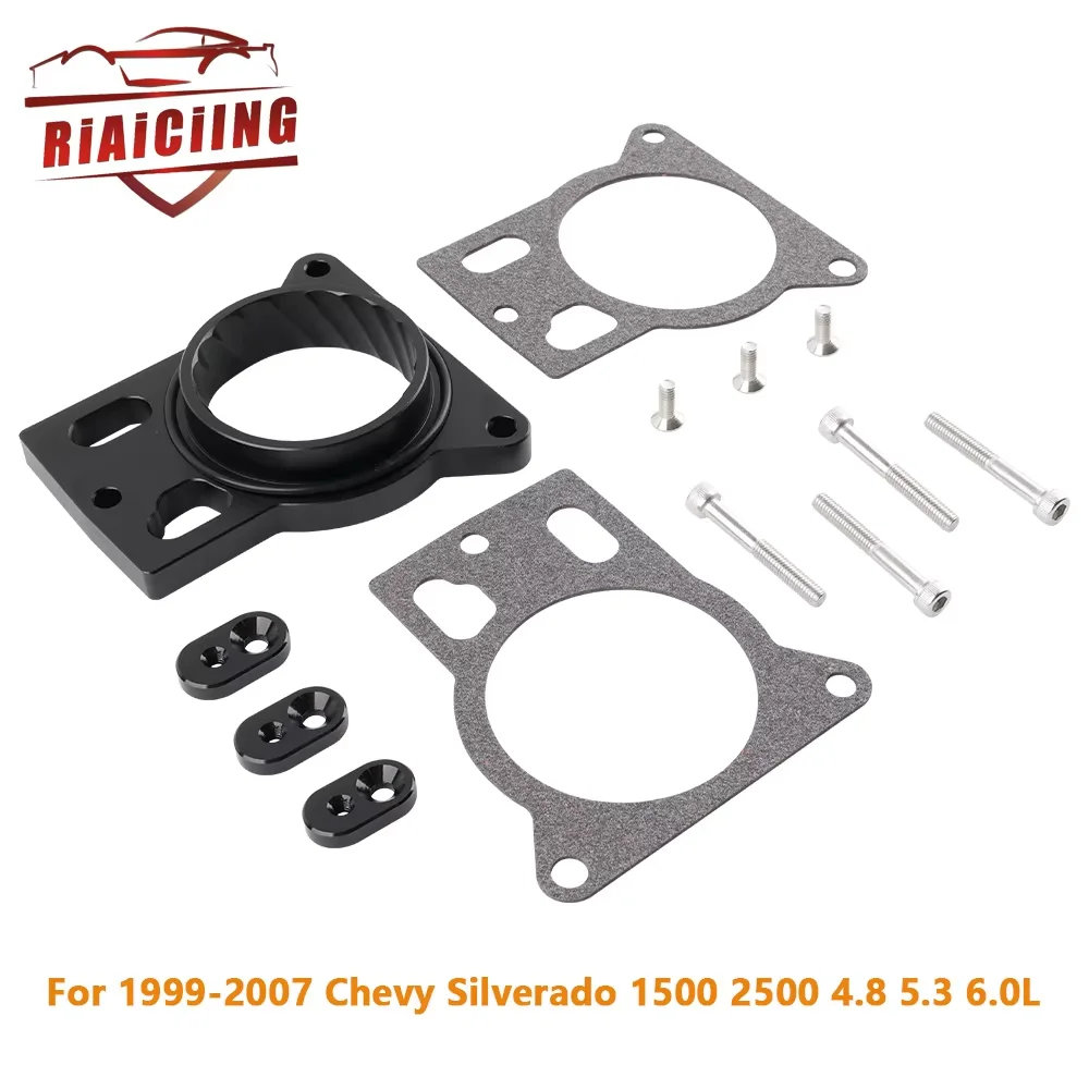 

Throttle Body Spacer Black for 1999-2007 Chevy Silverado 1500 2500 4.8 5.3 6.0L Automobiles Accessories Air Intake System