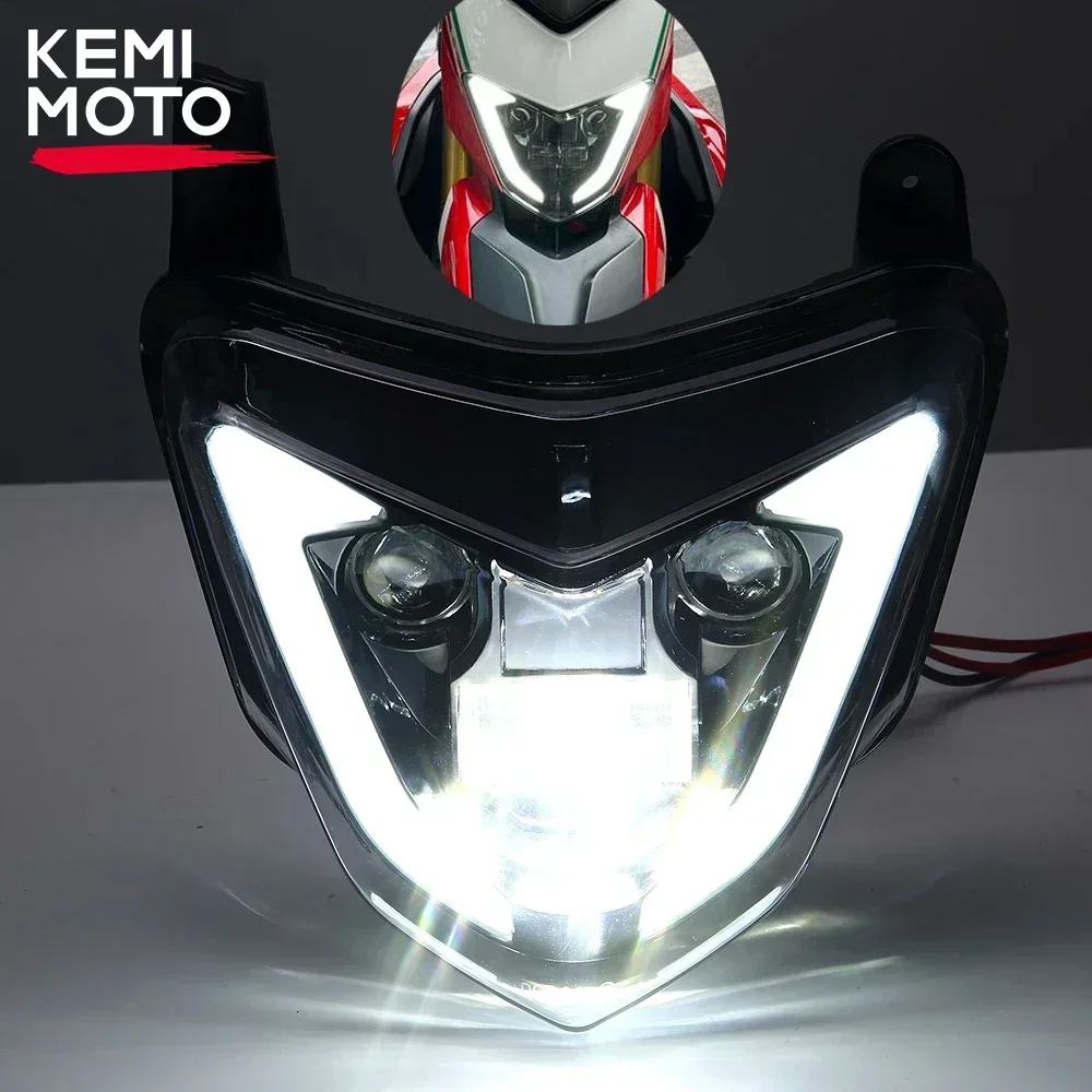 LED Headlight For DUCATI Hypermotard 821 939 SP 2018 Beam Angel Eyes DRL Assembly Kit and Replacement Light Turn Signal Lights