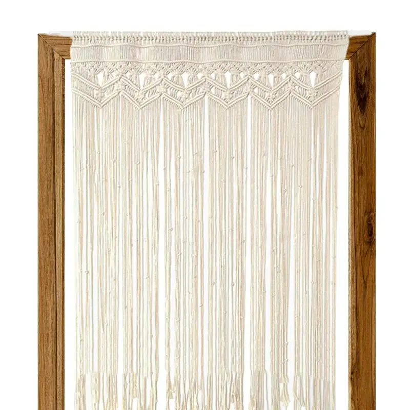 Macrame Door Curtains Macrame Curtain Wall Hanging Tapestry Fringe Wall Art Headboard Woven Home Decoration For Living Room