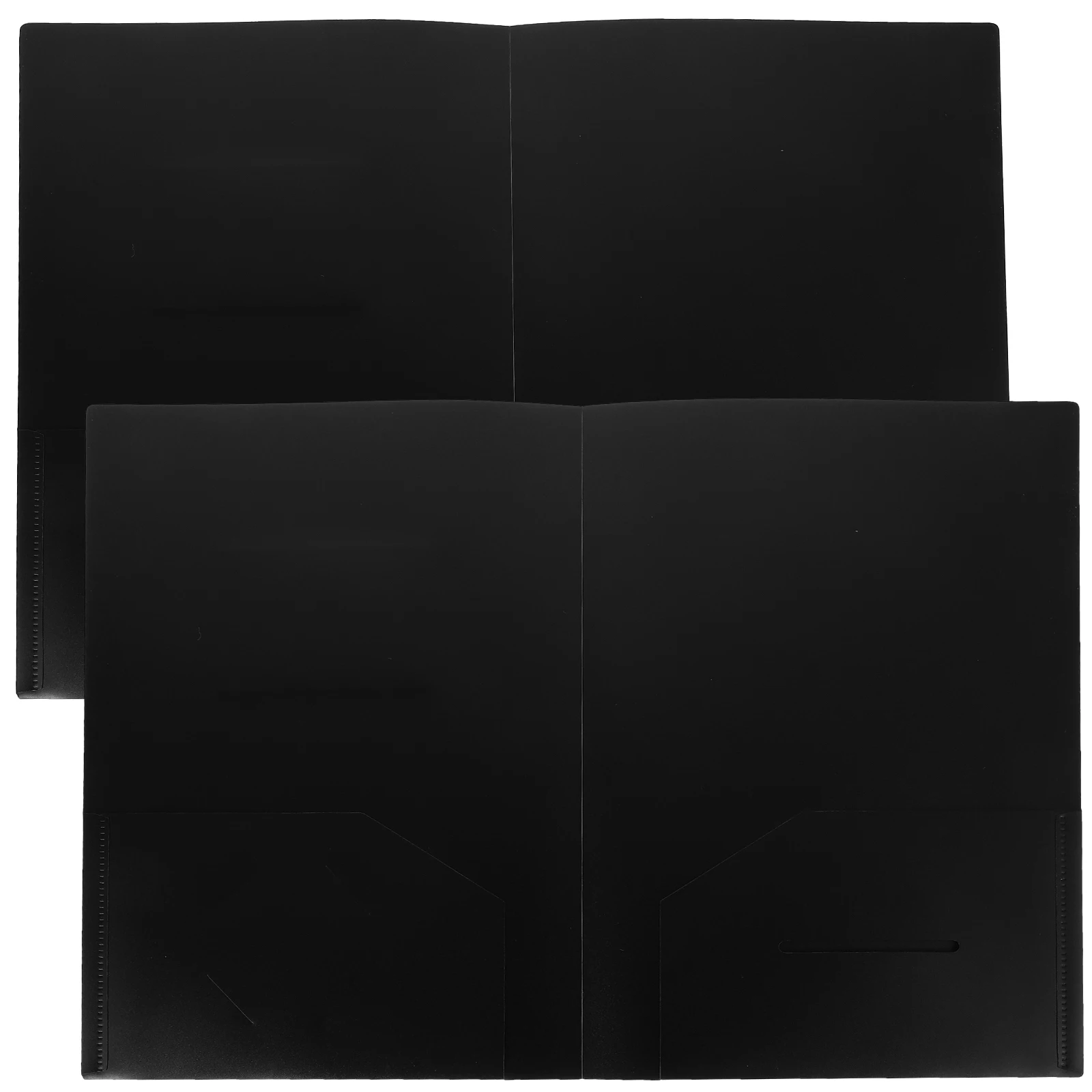2Pcs Plastic Document Folder Office File Organizer Paper File Folder Double Slots Filing Storage Supply Folders with Pockets