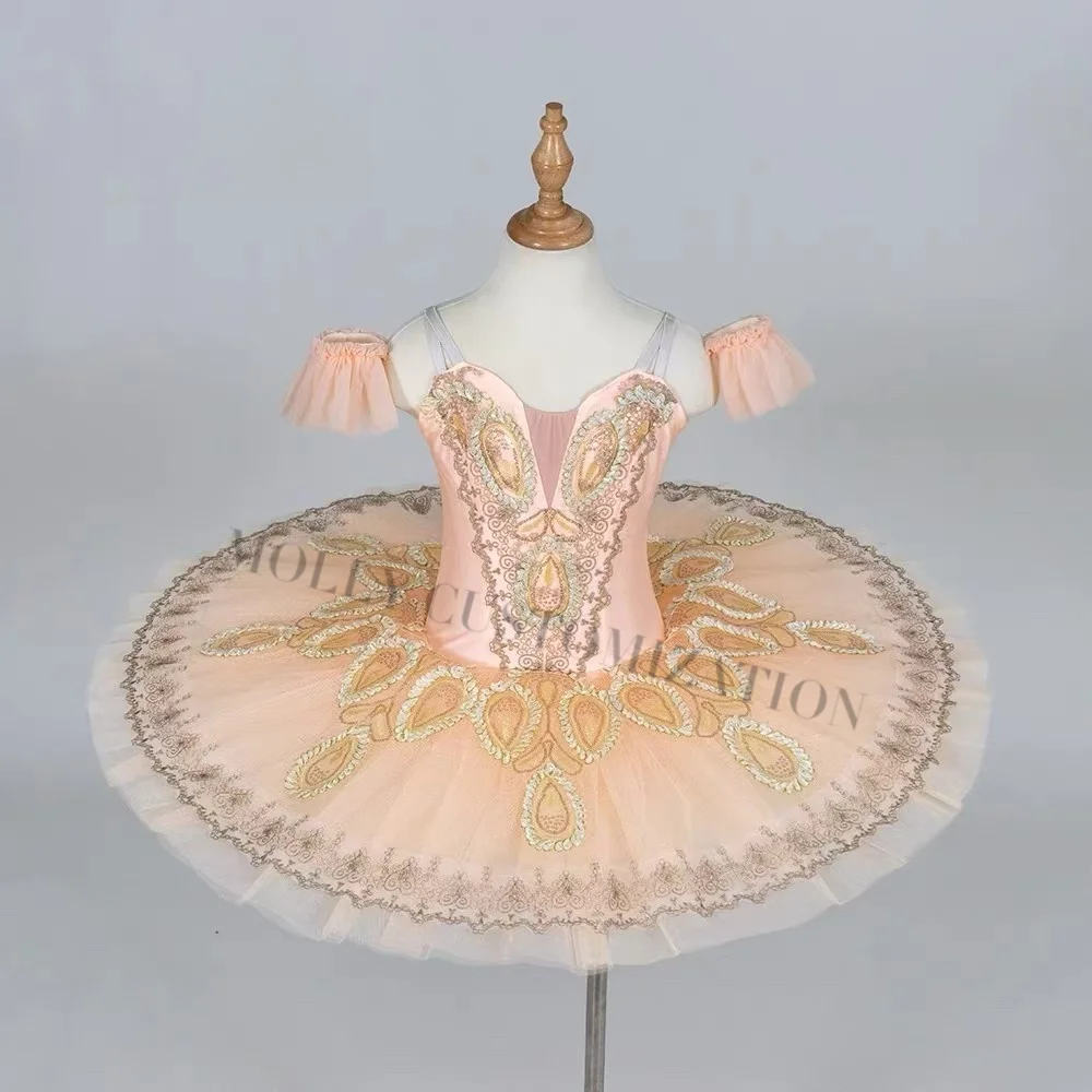 

Simple new apricot Paquita solo dance variation competition dress Raymonda ballet TUTU skirt for adults and children