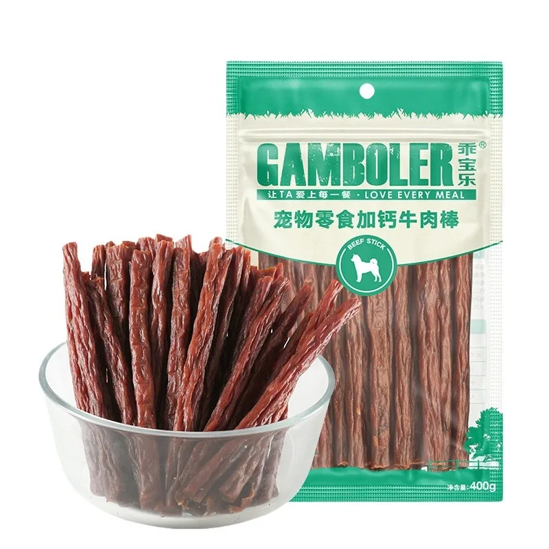 400g Dog Snack Beef Strips Teeth Training Snacks Calcium Supplement Dog Interactive beef stick Reward Snacks Pet Supplies