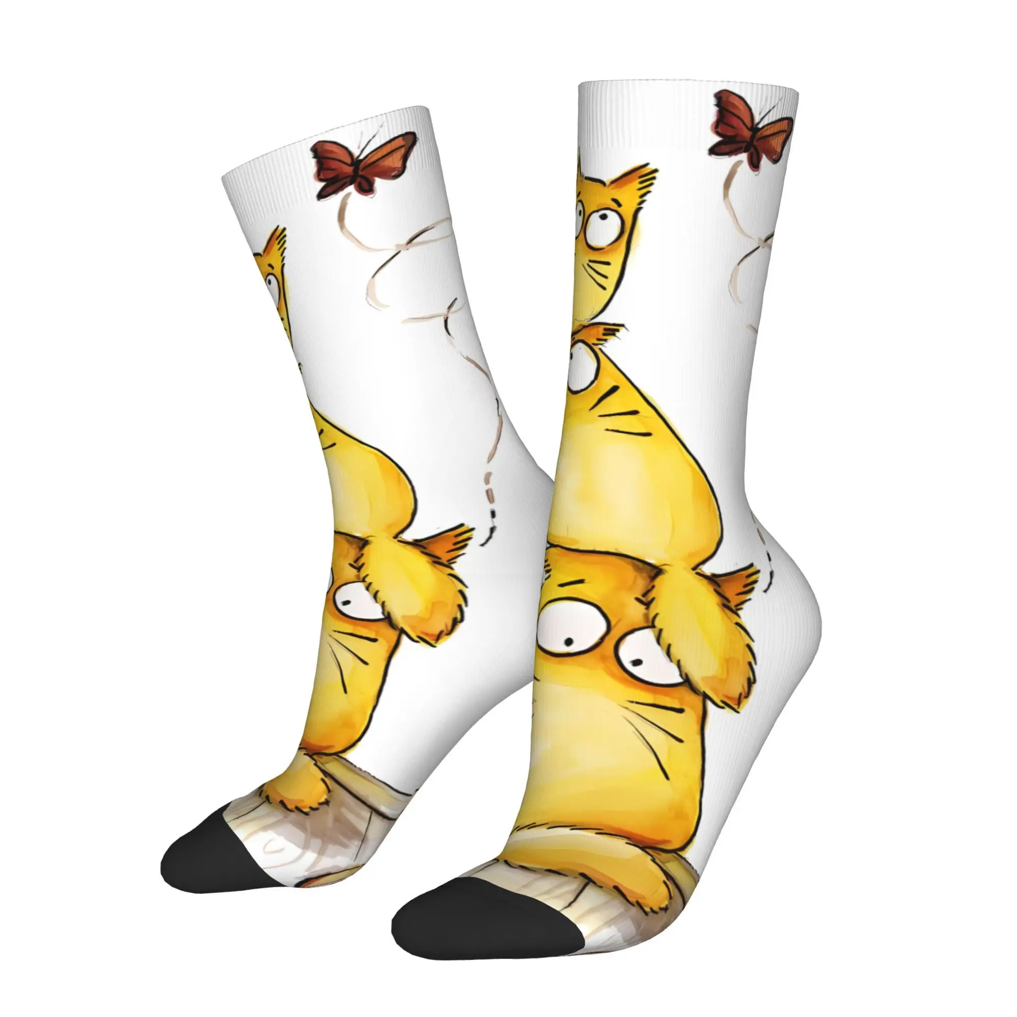 

Funny Sock for Men Cat Pattern Hip Hop Harajuku Happy Quality Pattern Printed Crew Sock Seamless Gift