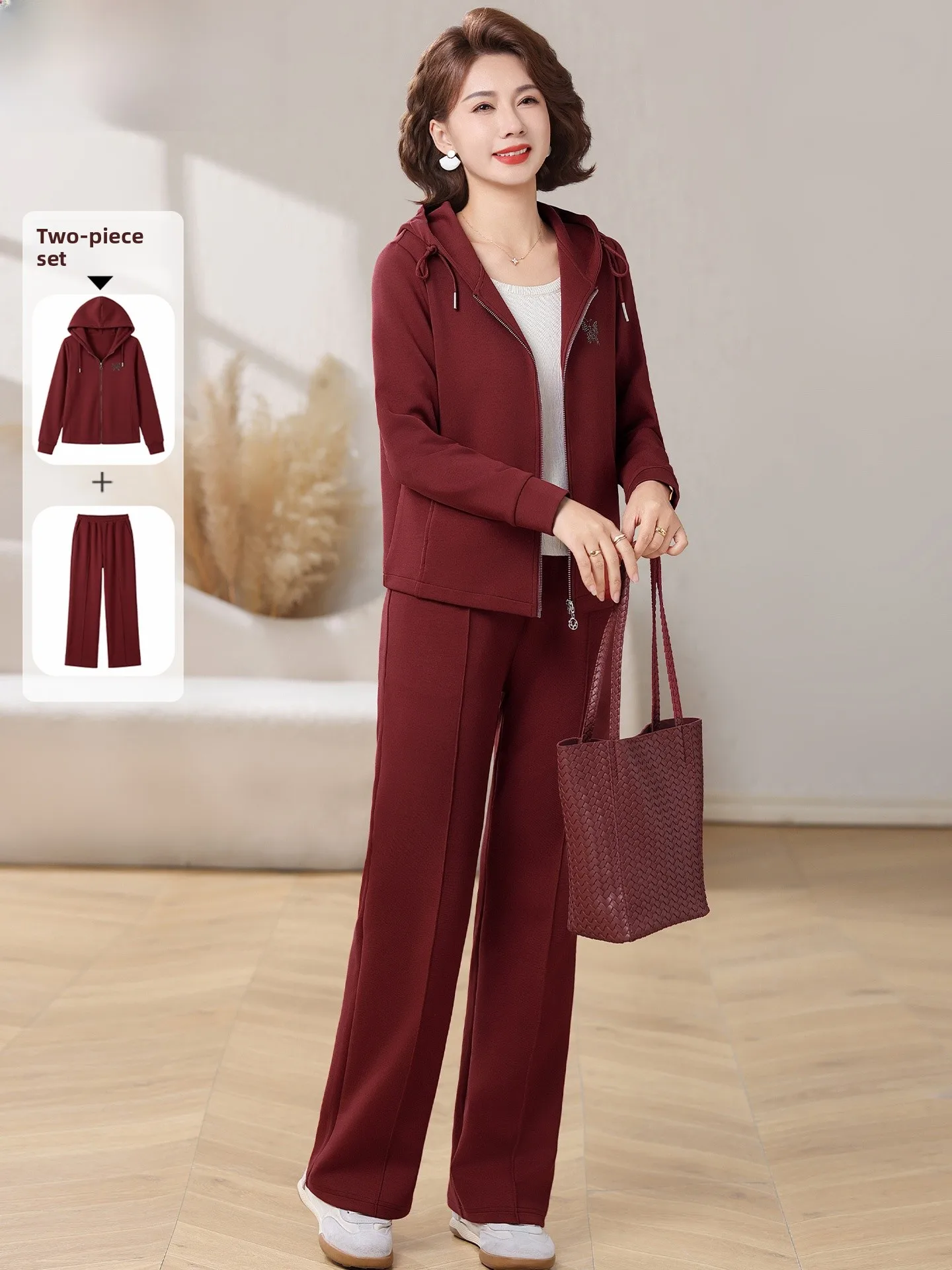 

Spring Faion Mommy Outfit Set 2026 New Sle Mid-Aged And ly Sports Clothes Women's Casual Large Size Jaet Trendy Ru...