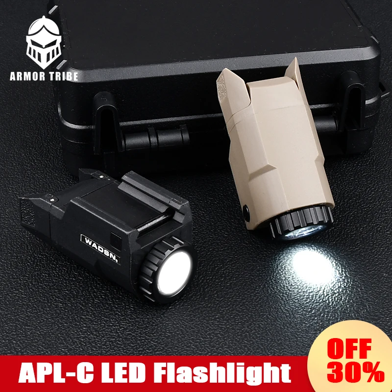 WADSN Tactical APL-C Pistol Scout Light White LED Constant/Momentary/Strobe Hanging Flashlight  Fit 20mm Rail Hunt