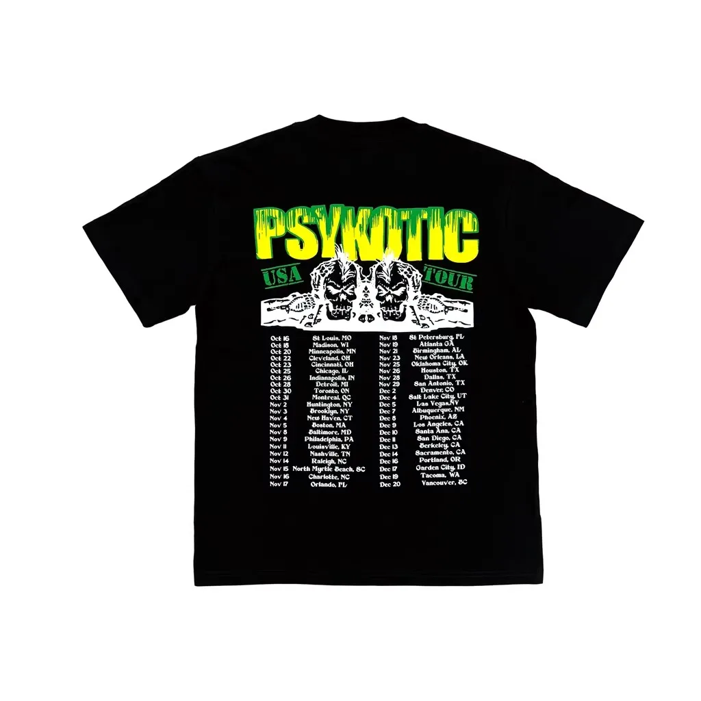 New Men Osamason Psykotic USA Tour Mech T Shirts T-Shirt Hip Hop Skateboard Street Cotton T-Shirts Tee Top US size E180