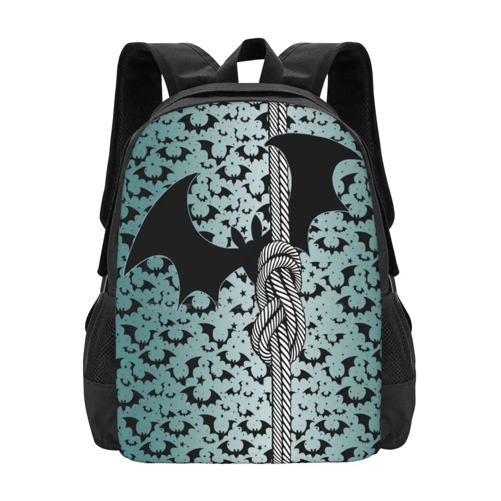 Halloween Free Climbing - Rope With Climbing Knot And Bats Hot Sale Schoolbag Backpack Fashion Bags Free Climbing Halloween