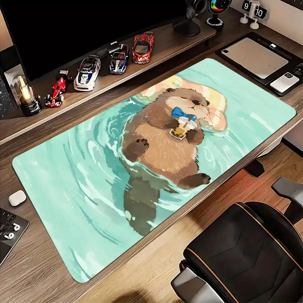 

Cute otter Mouse Pad Large Computer Office Game Table Mats XXL Rubber Anti-slip Gaming Keyboard Mousepads Long Desk Pads