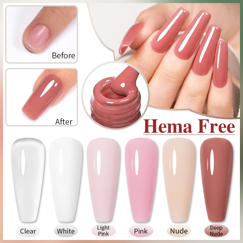 PUENTE Extensão Rápida Nail Gel Polonês Hema Livre Semi Permanente UV Nail Art Verniz Auto-nivelamento Manicure Construção Gel