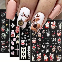 2024 New Christmas Nail Stickers 5D Relief Winter Snowflake Bear Nail Sticker for Women and Girl Santa Claus Nail Sticker Art