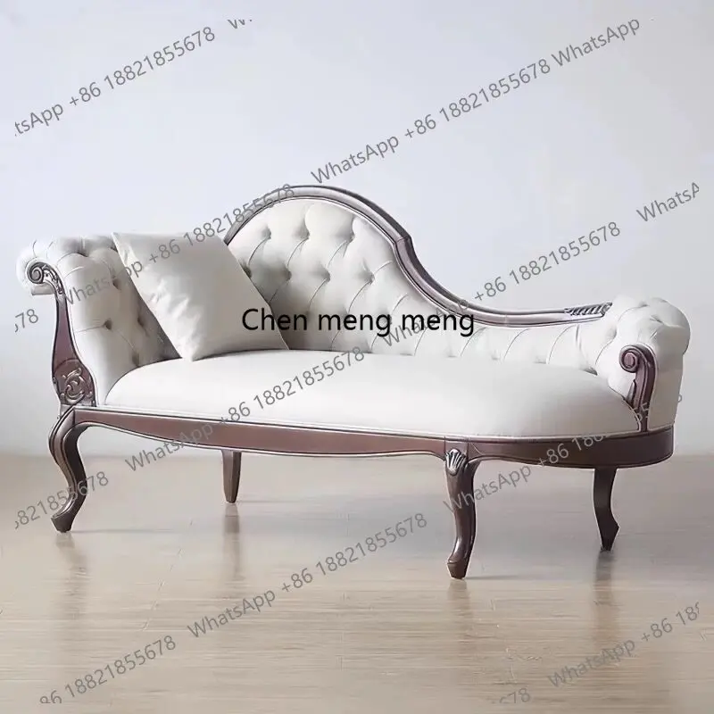 

American retro solid wood concubine sofa French simple European, backrest, living room, leisure recliner