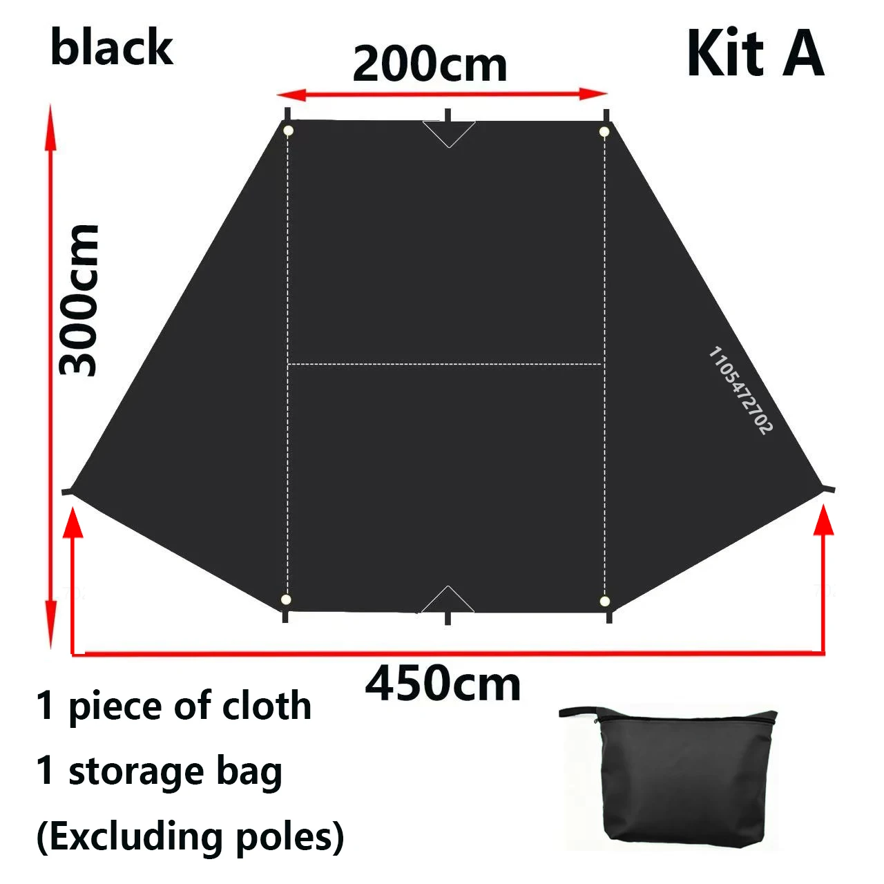 Sonnenschutz-Zelt für Auto-Seitenwand in Fledermausform, Silberbeschichtetes Wasserdichtes Tuch, Wasserdicht, für Outdoor-Camping, SUV-Box-Typ Auto-Heckabdeckung – Detail 14