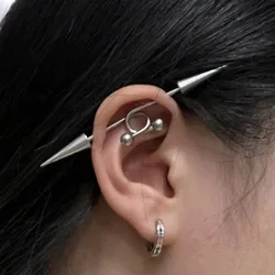 2PCS/ Set Punk Spike industrial piercing Floating industrial barbell helix earring Body jewelry 16G