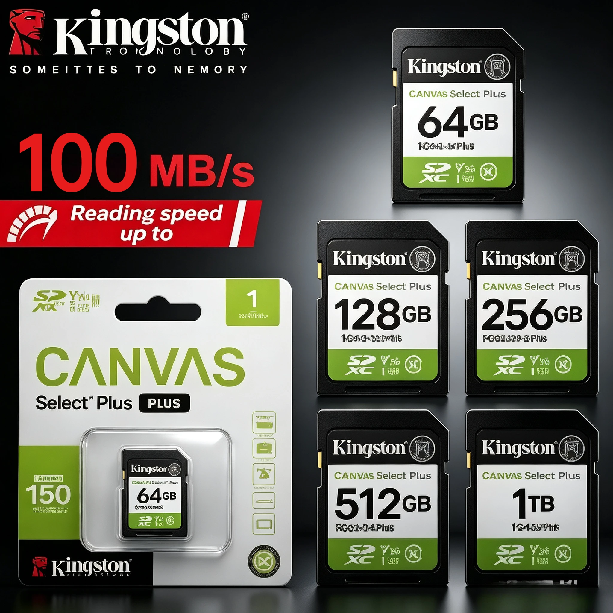 kingston-canvas-select-plus-sd-card-up-to-100mb-s-read-32gb-64gb-128gb-256gb-memory-card-sds2-flash-card-c10-for-camera